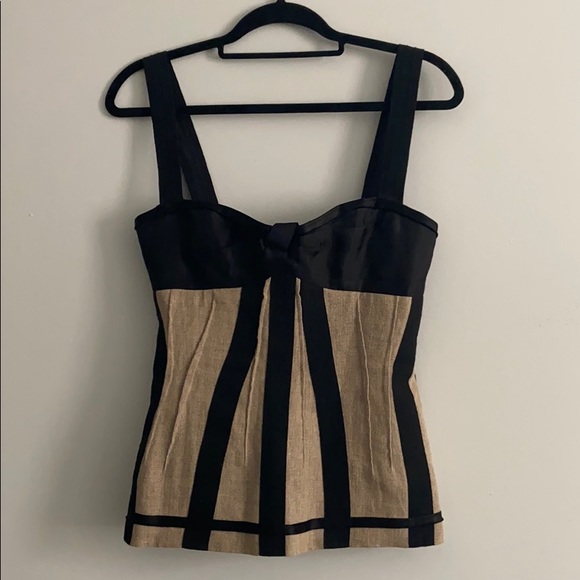 D&G Tops - D&G Black Silk & Linen Corset Top, size 40